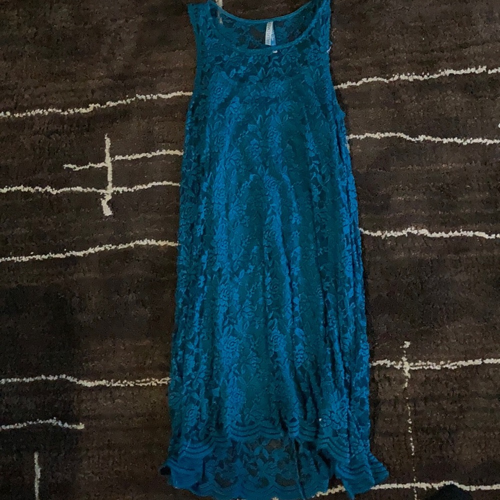 Blue Lace Short Dress